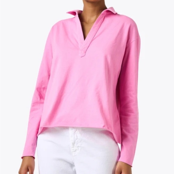 Frank and Eileen PATRICK Popover Henley Shirt Pink Lemonade HERITAGE JERSEY LNEW - Picture 1 of 9